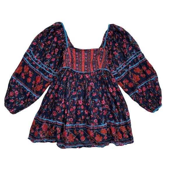 Free People Dresses & Skirts - Free People Endless Afternoon Balloon Sleeve Tiered Mini Dress S Boho Cottagecor